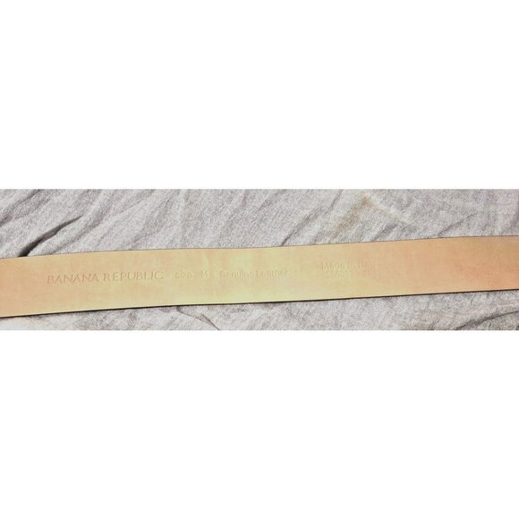 Banana Republic Dark Brown Genuine Leather Reptile Print Wide Belt Size M EUC - Picture 5 of 6